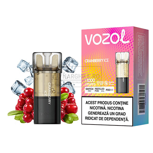Cartus Vozol Switch Pro Cranberry Ice cu aroma de merisoare si gheata cu nicotina