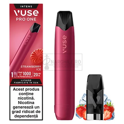 Vuse Pro One 1000 Strawberry Ice 20MG Kit Vuse Pro One 1000 cu capsula inclusa Strawberry Ice cu nicotina de 20MG