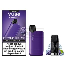 Magazin online tigari electronice - Narghile.ro - Kit complet vape de unica folosinta Vuse Pro One 1000 Grape Ice 20MG
