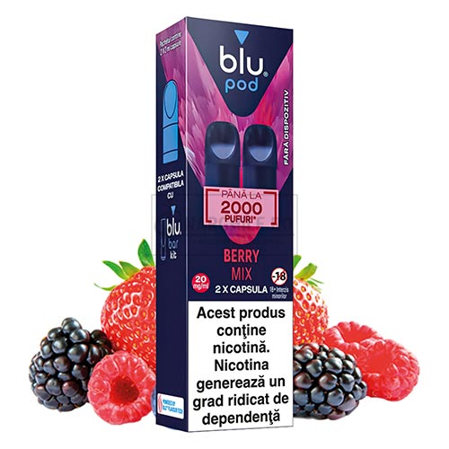 Magazin online tigari electronice - Narghile.ro - Pachet cu 2 Capsule Blu Bar Berry Mix 20MG cu aroma de fructe de padure