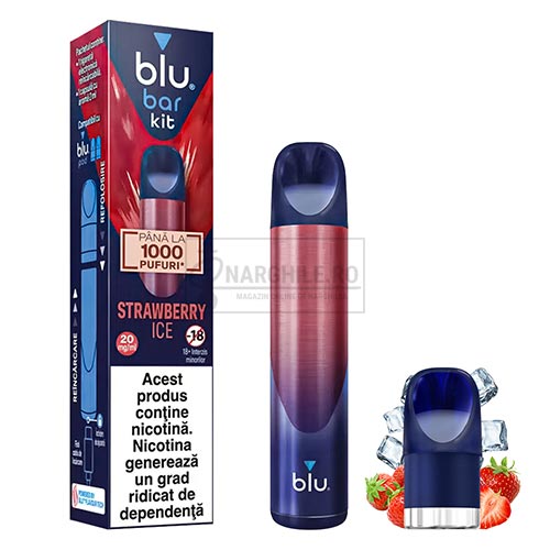 Magazin online narghilele - Narghile.ro - Kit complet de vape Blu Bar Strawberry Ice 20MG