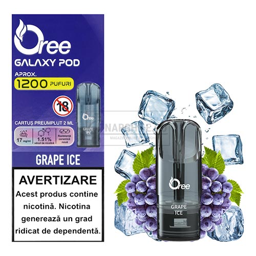 Capsule de unica folosinta Oree Galaxy Grape Ice cu nicotina de 17MG