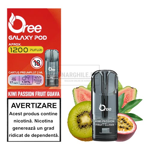Capsule rezerva Oree Galaxy Kiwi Passion Fruit Guava cu nicotina de 17MG