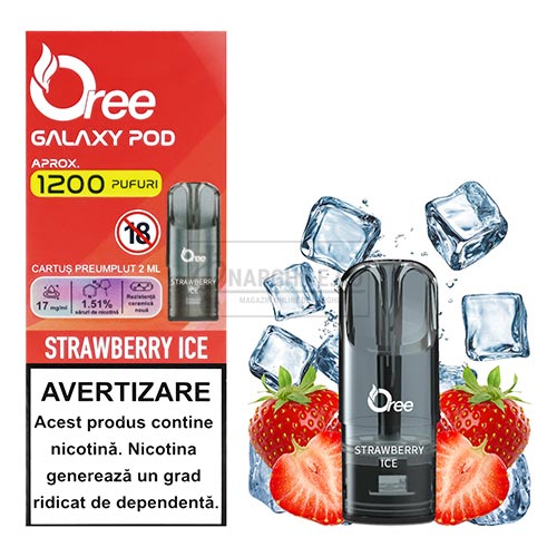 Pachet cu 1 capsula Oree Galaxy Strawberry Ice cu nicotina de 17MG