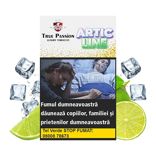 Magazin online tigari electronice - Narghile.ro - Tutun Narghilea True Passion Artic Line in pachet de 50g cu aroma de lamaie verde si ice