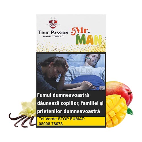 Magazin online tigari electronice - Narghile.ro - Tutun Narghilea True Passion Mr. Man cu aroma de mango si vanilie in pachet de 50g