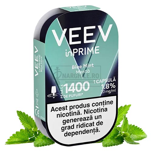 Magazin online tigari electronice - Narghile.ro - VEEV inPRIME Blue Mint cu pana la 1400 de pufuri cu aroma de menta