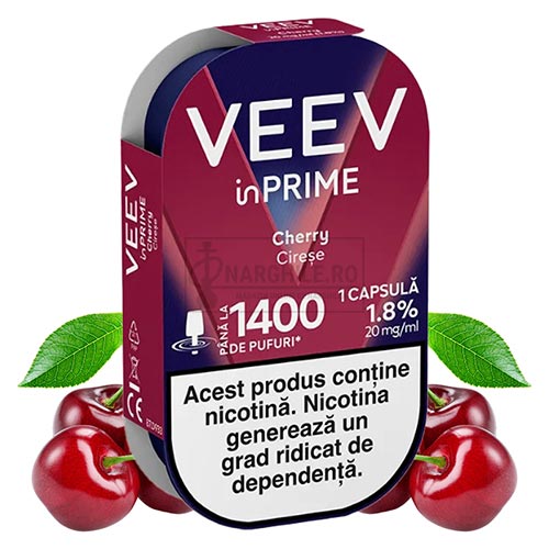 Magazin online tigari electronice - Narghile.ro - Pachet cu 1 capsula de unica folosinta VEEV inPRIME Cherry